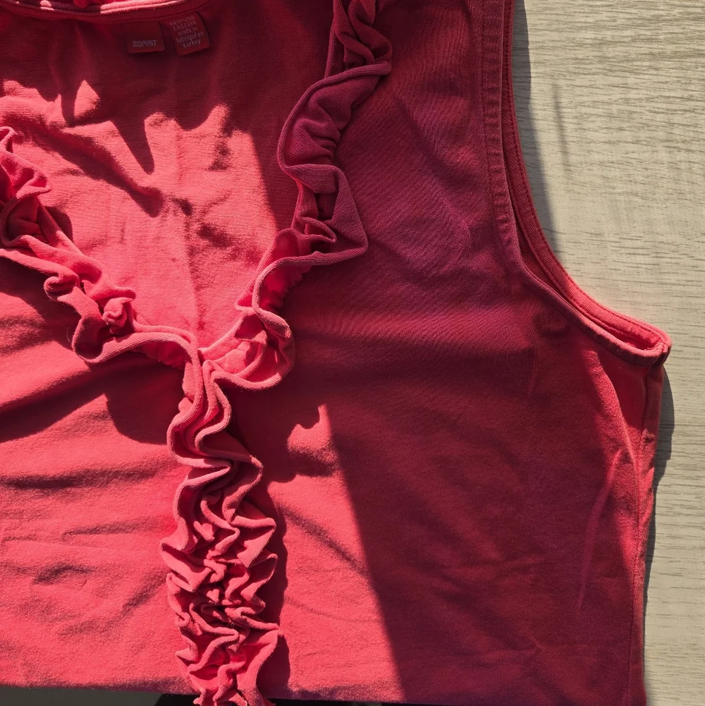 Esprit Vibrant Red Ruffled Tank Top - Picture 6 of 7